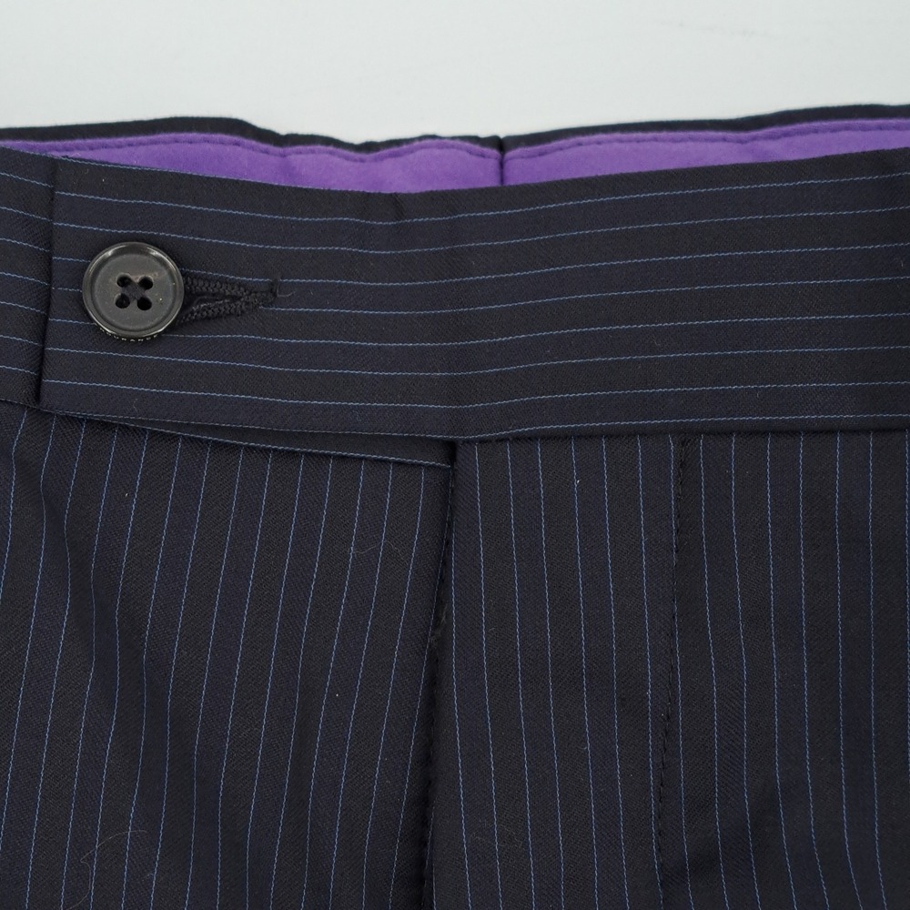 Ted Baker Endurance Dress Pants Mens 35R 100% Wool Navy Blue Pinstripe Jim CT - Picture 3 of 12